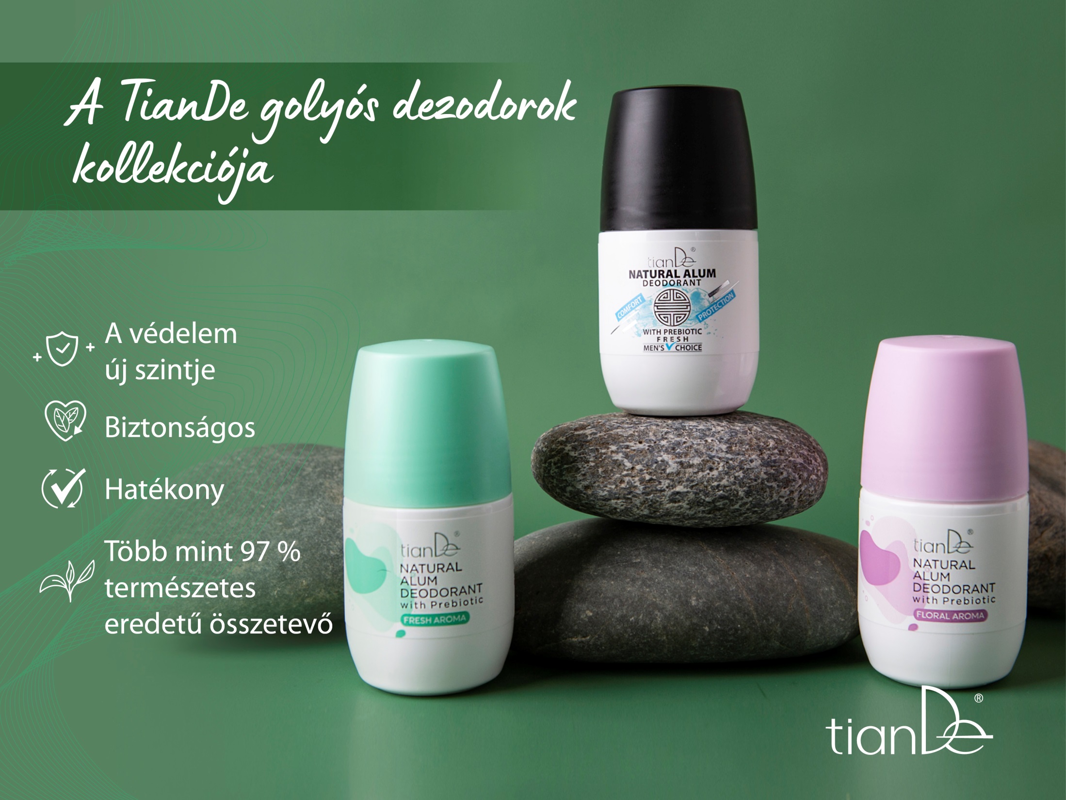 Timsós dezodor prebiotikumokkal, friss illat