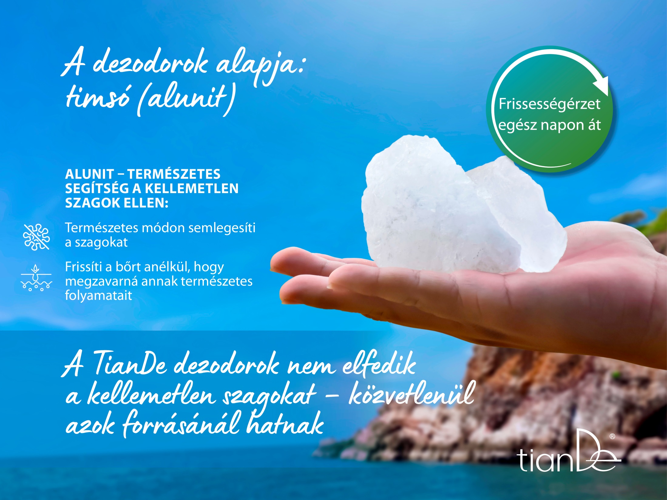 Timsós dezodor prebiotikumokkal, friss illat