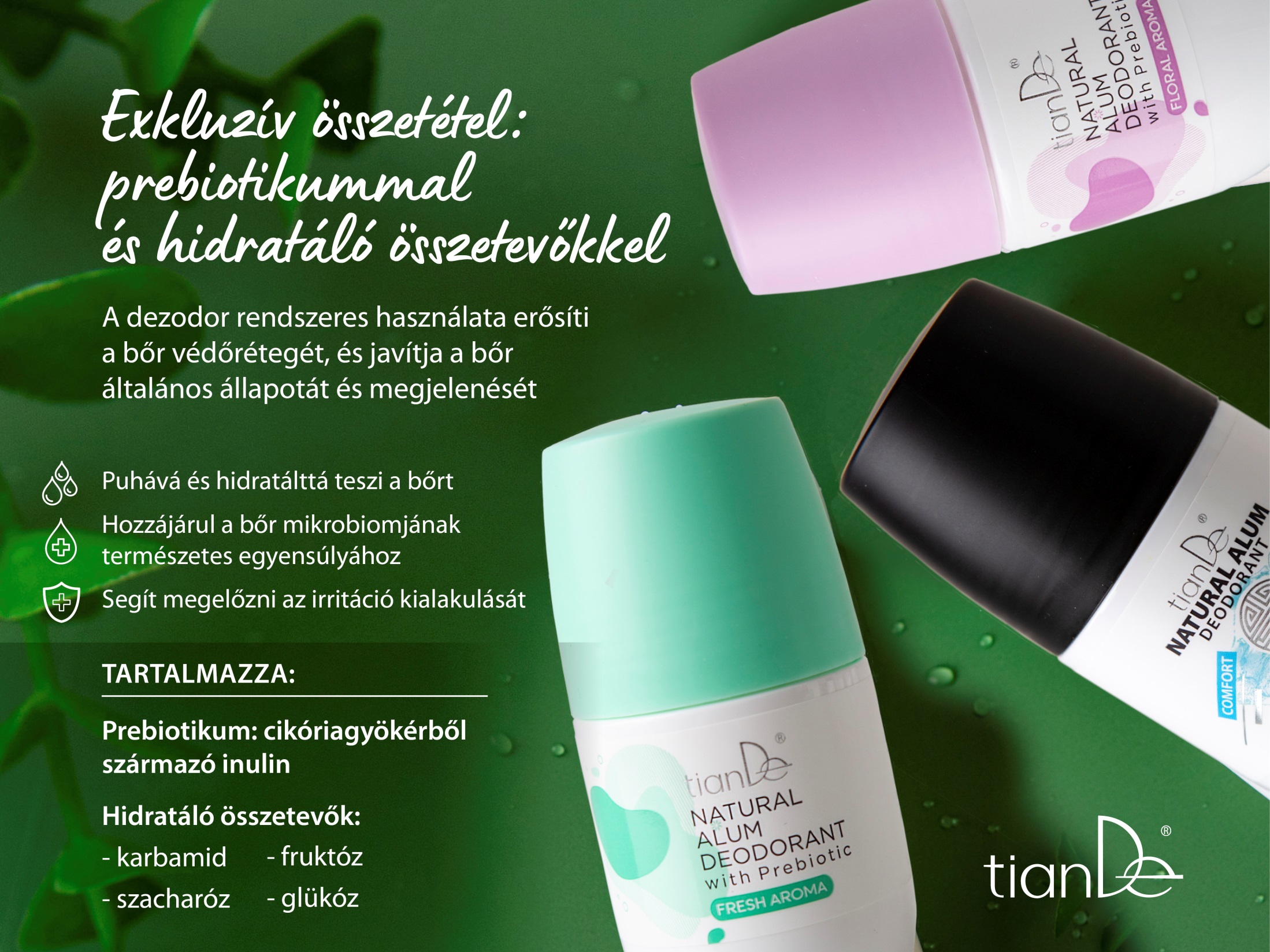 Timsós dezodor prebiotikumokkal, friss illat