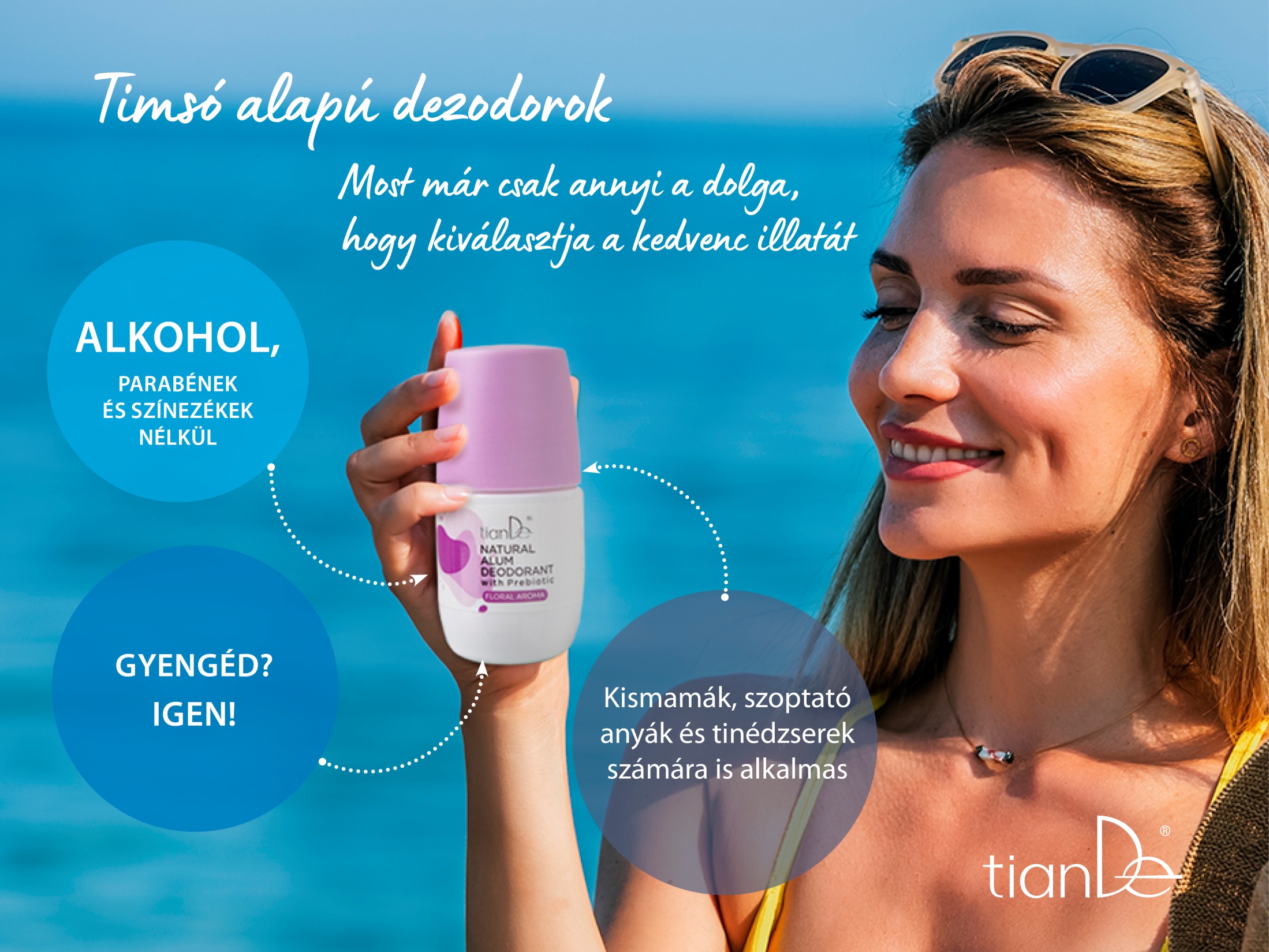 Timsós dezodor prebiotikumokkal, friss illat